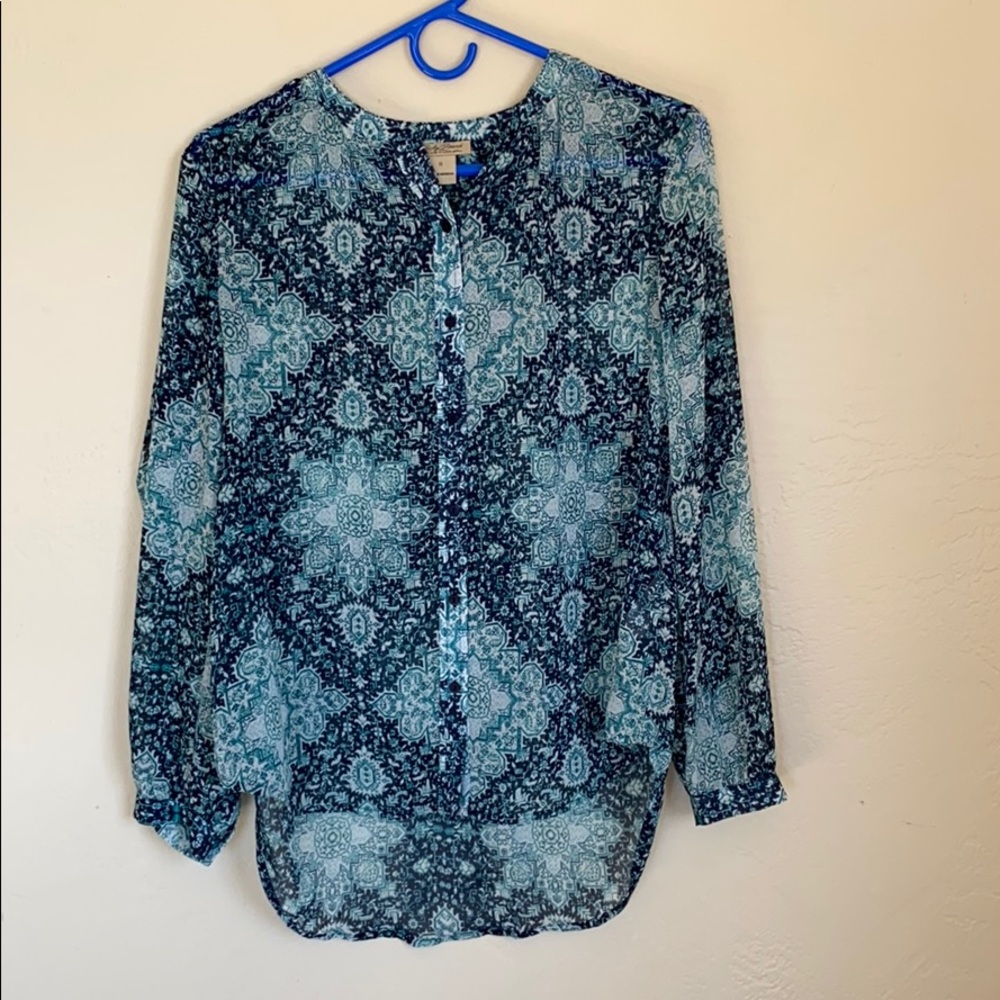 Lucky Brand turquoise blouse